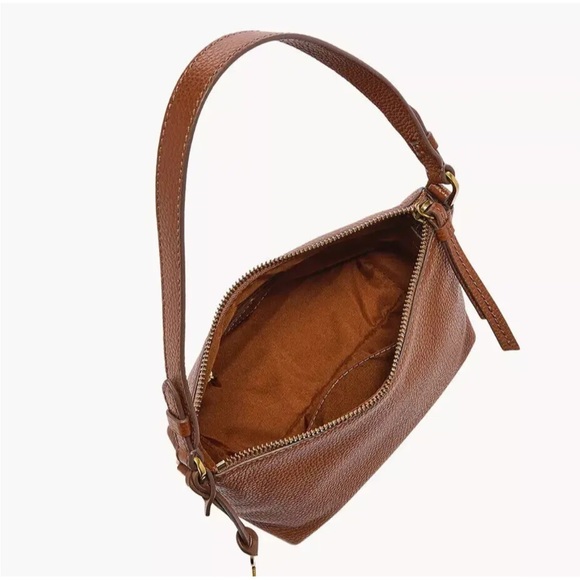 New Fossil Julianna Mini Hobo Leather Medium Brown - Picture 5 of 5